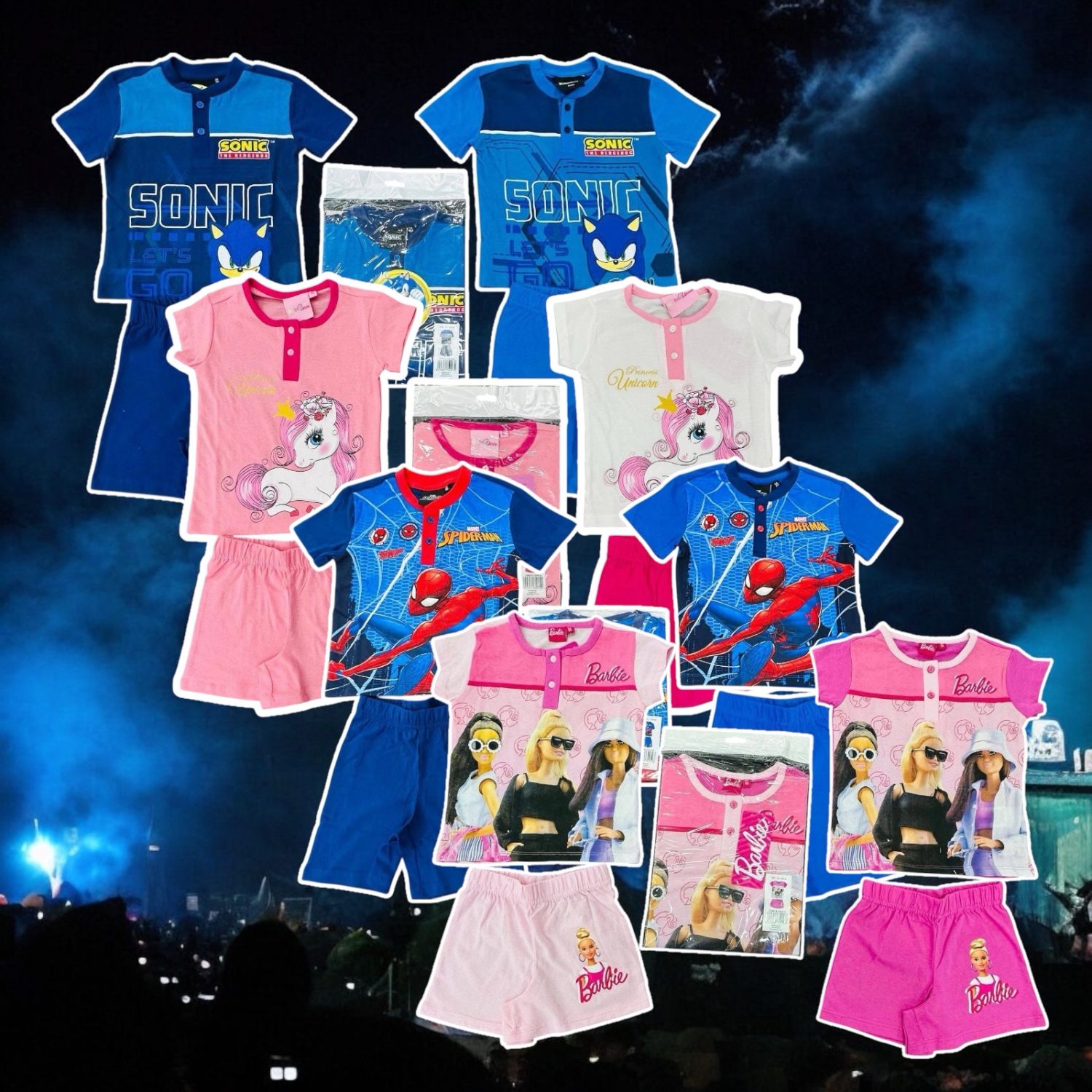 Pigiama Disney Bambini , Pigiama personaggi mezza manica + pantaloncino